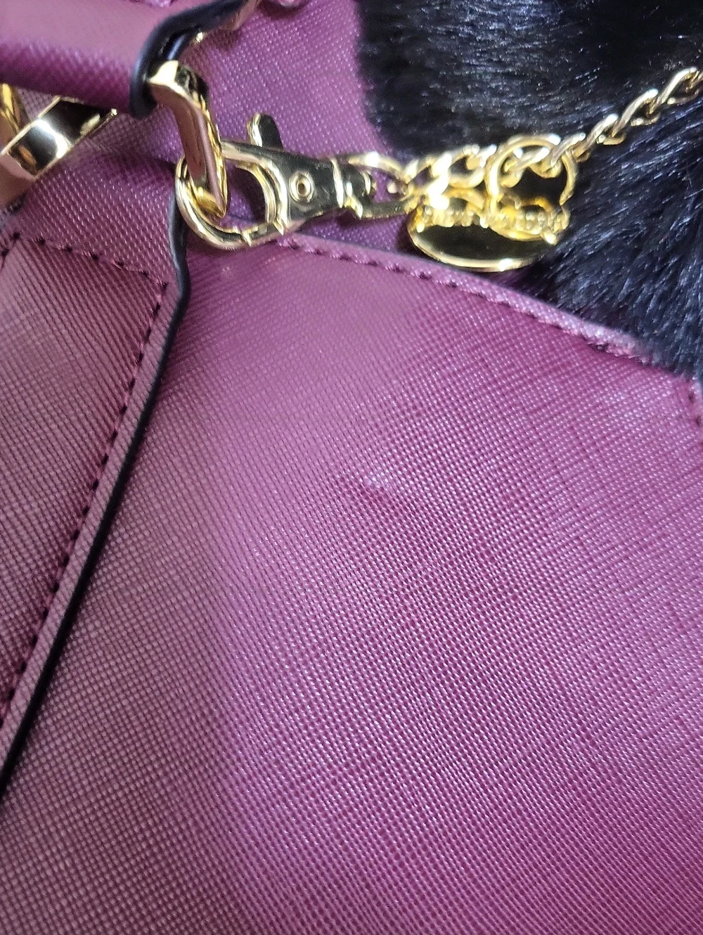 STEVE MADDEN Bfranz Sachel Handbag In Wine Burgundy w/ Pom-pom Key Chain